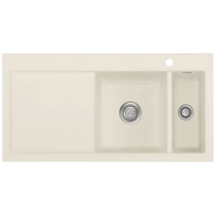 Systemceram Keradomo Mera 100 Einbauspüle rechts mit Handbetätigung, inkl. Armaturbohrung