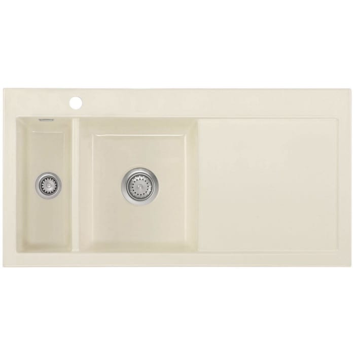 Systemceram Keradomo Mera 100 Einbauspüle links mit Excenterbetätigung, inkl. Armaturbohrung