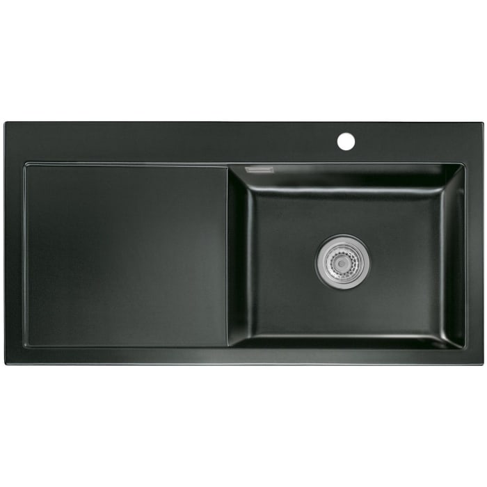 Systemceram Keradomo Mera 100 SL Einbauspüle rechts mit Handbetätigung, inkl. Armaturbohrung