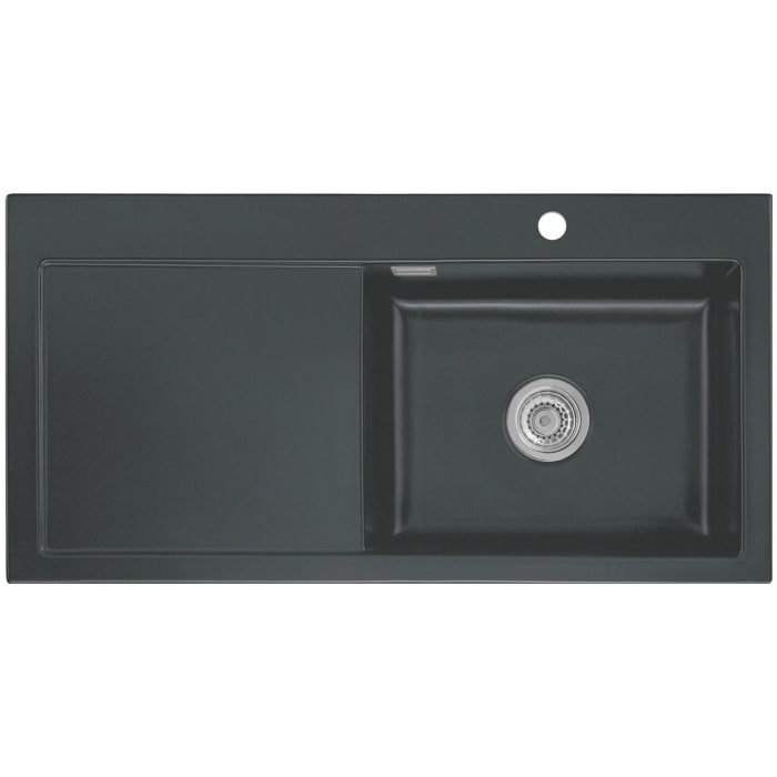 Systemceram Keradomo Mera 100 SL Einbauspüle rechts mit Handbetätigung, inkl. Armaturbohrung