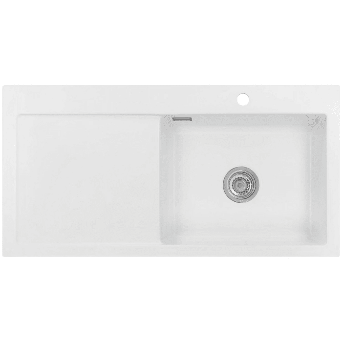 Systemceram Keradomo Mera 100 SL Einbauspüle rechts mit Excenterbetätigung, inkl. Armaturbohrung