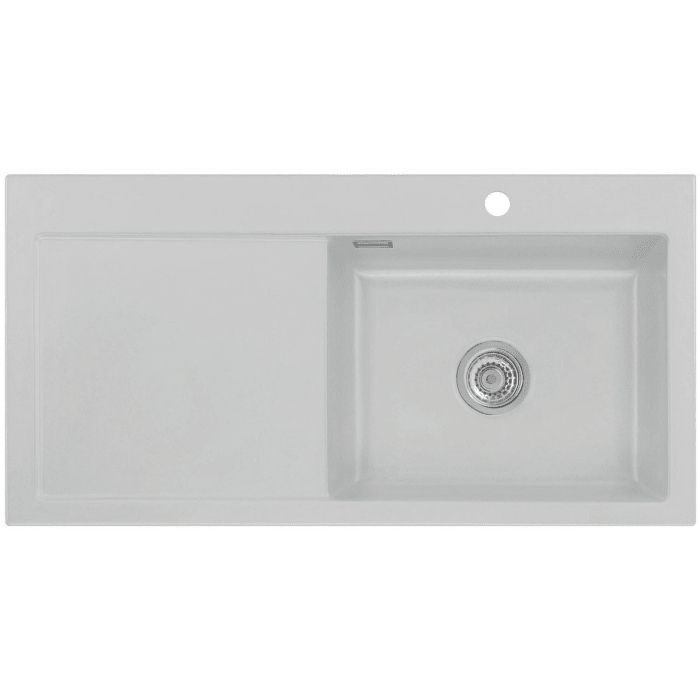 Systemceram Keradomo Mera 100 SL Einbauspüle rechts mit Excenterbetätigung, inkl. Armaturbohrung