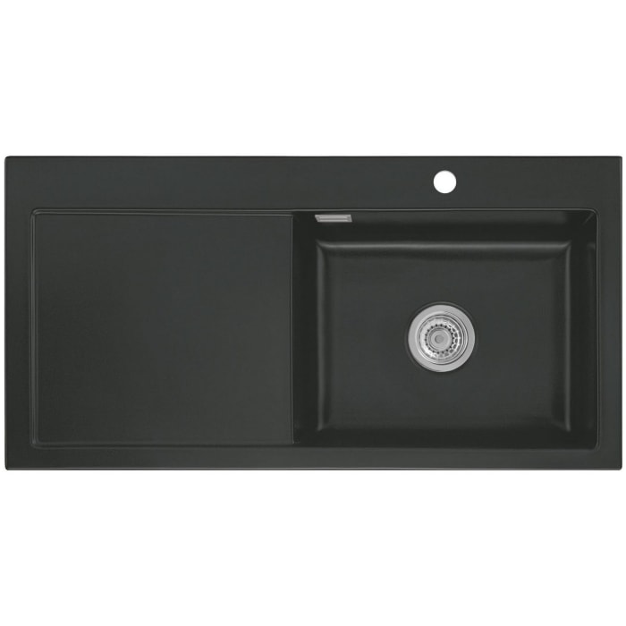 Systemceram Keradomo Mera 100 SL Einbauspüle rechts mit Excenterbetätigung, inkl. Armaturbohrung