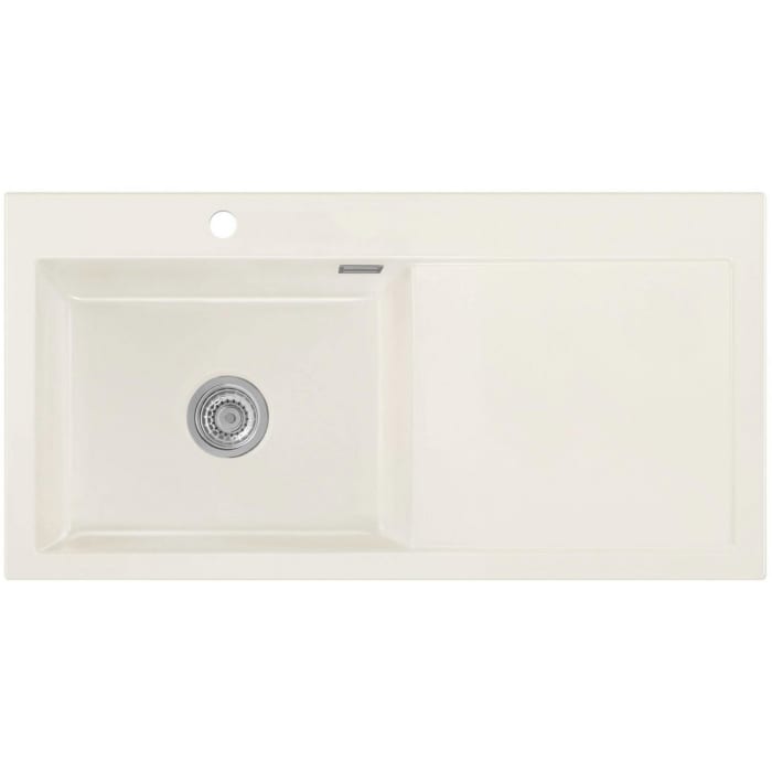 Systemceram Keradomo Mera 100 SL Einbauspüle links mit Handbetätigung, inkl. Armaturbohrung