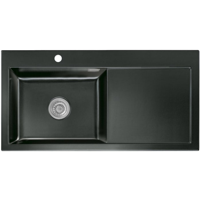 Systemceram Keradomo Mera 100 SL Einbauspüle links mit Handbetätigung, inkl. Armaturbohrung