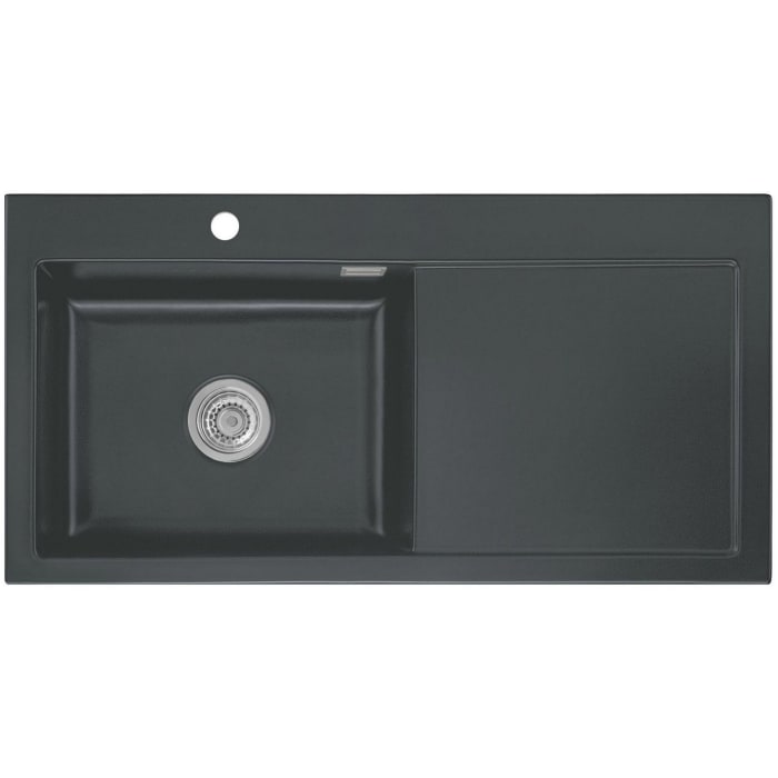 Systemceram Keradomo Mera 100 SL Einbauspüle links mit Handbetätigung, inkl. Armaturbohrung