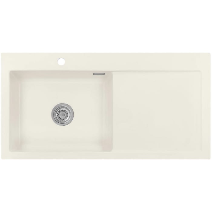 Systemceram Keradomo Mera 100 SL Einbauspüle links mit Excenterbetätigung, inkl. Armaturbohrung