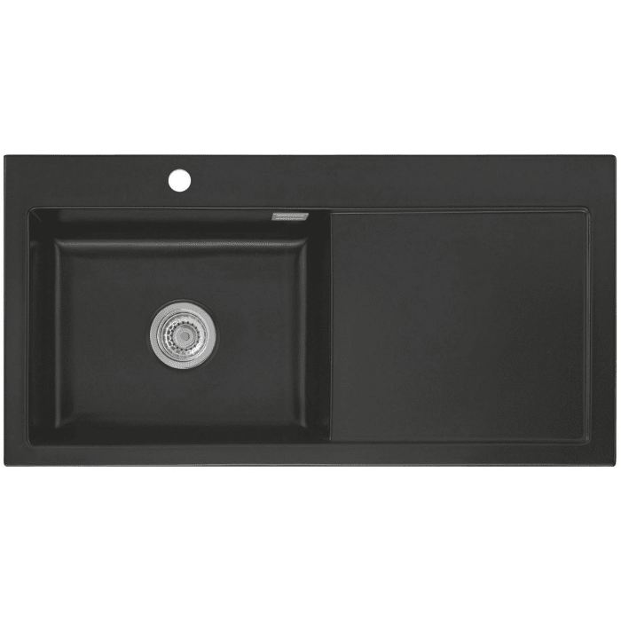 Systemceram Keradomo Mera 100 SL Einbauspüle links mit Excenterbetätigung, inkl. Armaturbohrung