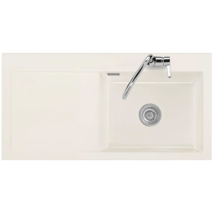 Systemceram Keradomo Mera 100 SL Einbauspüle rechts mit Handbetätigung, inkl. Armaturbohrung