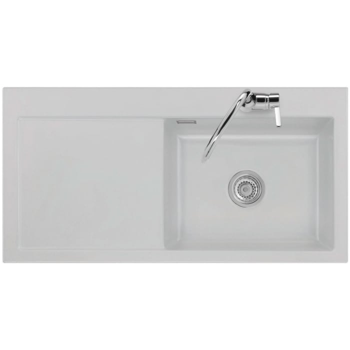 Systemceram Keradomo Mera 100 SL Einbauspüle rechts mit Handbetätigung, inkl. Armaturbohrung