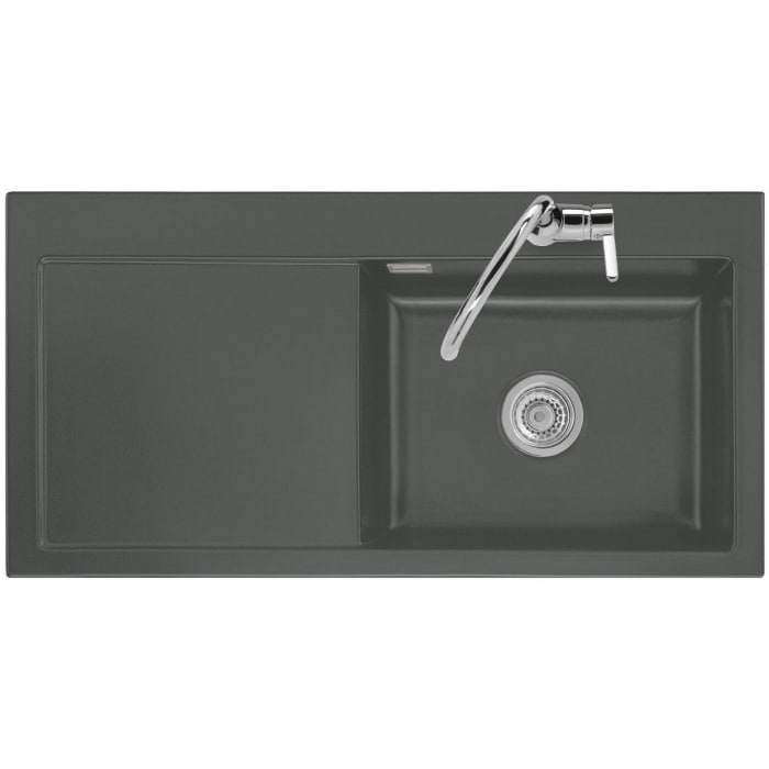 Systemceram Keradomo Mera 100 SL Einbauspüle rechts mit Handbetätigung, inkl. Armaturbohrung