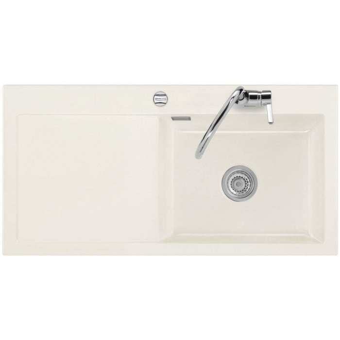 Systemceram Keradomo Mera 100 SL Einbauspüle rechts mit Excenterbetätigung, inkl. Armaturbohrung