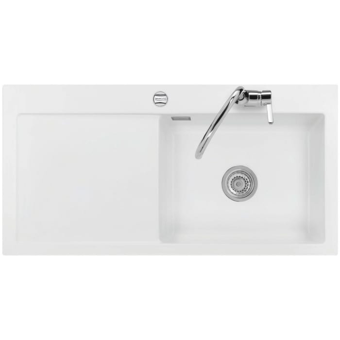 Systemceram Keradomo Mera 100 SL Einbauspüle rechts mit Excenterbetätigung, inkl. Armaturbohrung