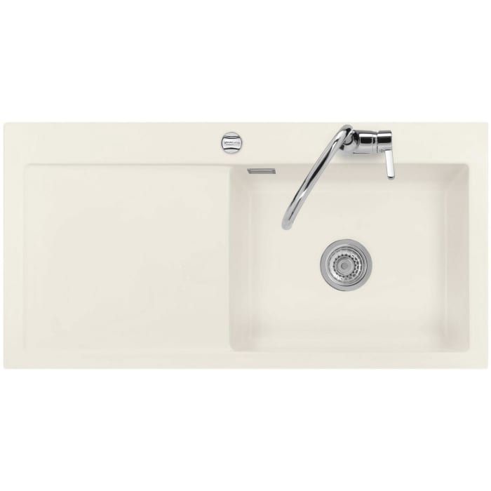 Systemceram Keradomo Mera 100 SL Einbauspüle rechts mit Excenterbetätigung, inkl. Armaturbohrung