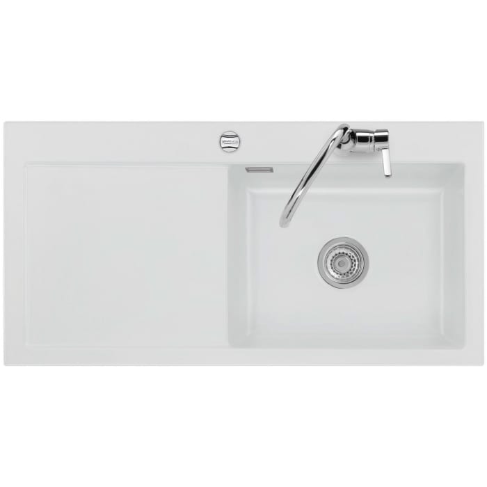 Systemceram Keradomo Mera 100 SL Einbauspüle rechts mit Excenterbetätigung, inkl. Armaturbohrung