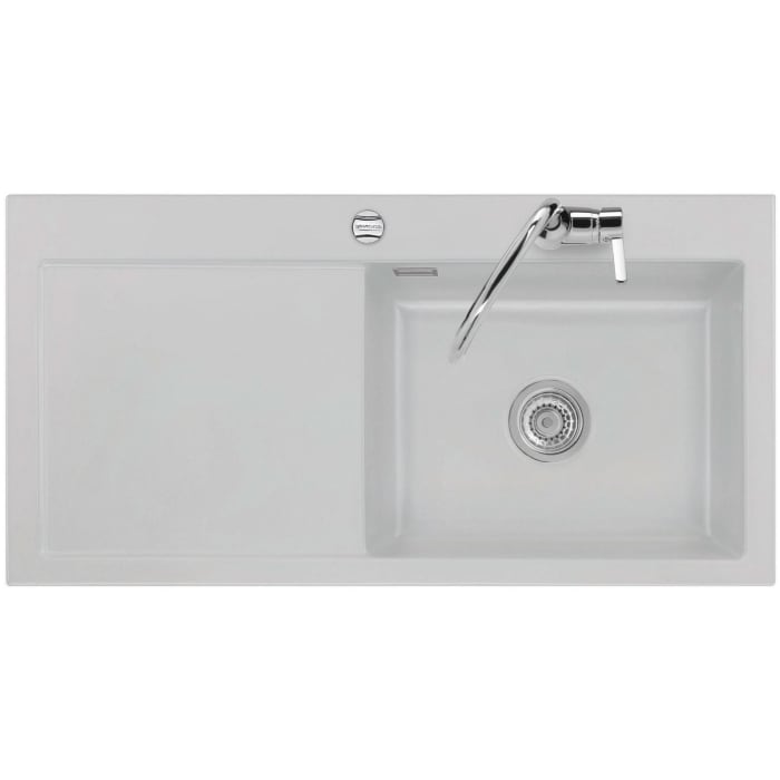 Systemceram Keradomo Mera 100 SL Einbauspüle rechts mit Excenterbetätigung, inkl. Armaturbohrung