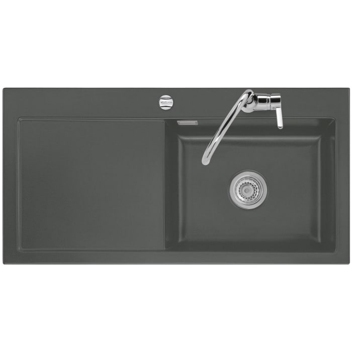 Systemceram Keradomo Mera 100 SL Einbauspüle rechts mit Excenterbetätigung, inkl. Armaturbohrung