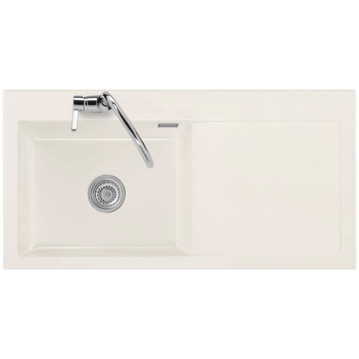 Systemceram Keradomo Mera 100 SL Einbauspüle links mit Handbetätigung, inkl. Armaturbohrung