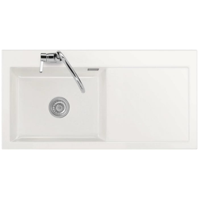 Systemceram Keradomo Mera 100 SL Einbauspüle links mit Handbetätigung, inkl. Armaturbohrung