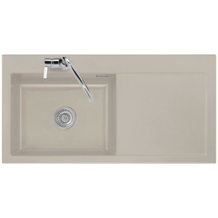 Systemceram Keradomo Mera 100 SL Einbauspüle links mit Handbetätigung, inkl. Armaturbohrung