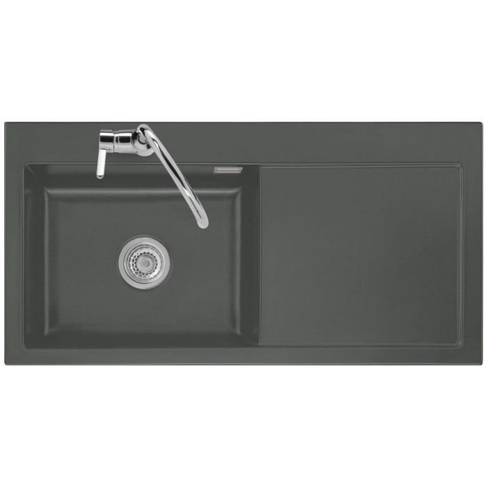 Systemceram Keradomo Mera 100 SL Einbauspüle links mit Handbetätigung, inkl. Armaturbohrung