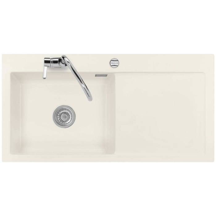 Systemceram Keradomo Mera 100 SL Einbauspüle links mit Excenterbetätigung, inkl. Armaturbohrung