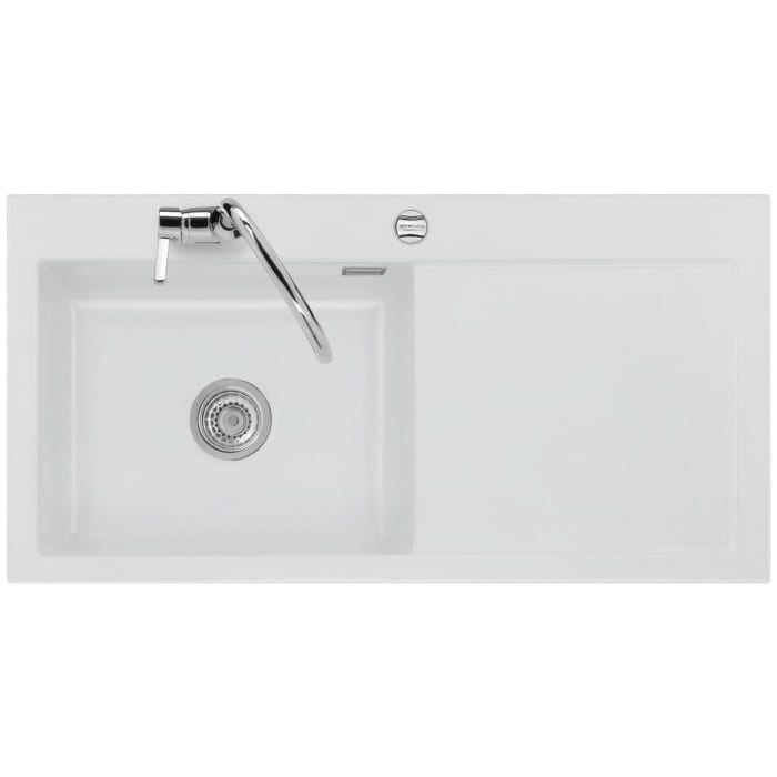 Systemceram Keradomo Mera 100 SL Einbauspüle links mit Excenterbetätigung, inkl. Armaturbohrung