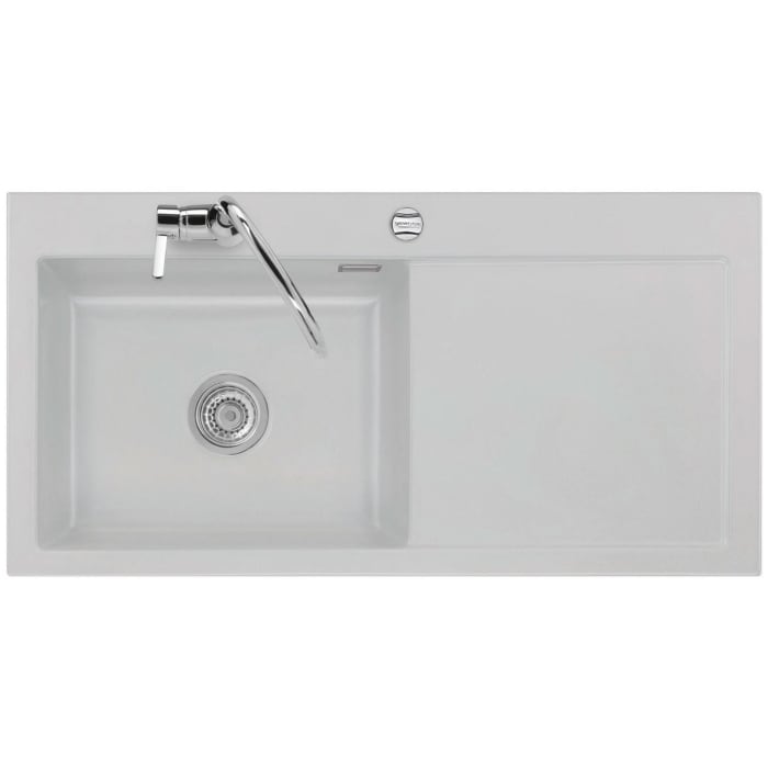 Systemceram Keradomo Mera 100 SL Einbauspüle links mit Excenterbetätigung, inkl. Armaturbohrung