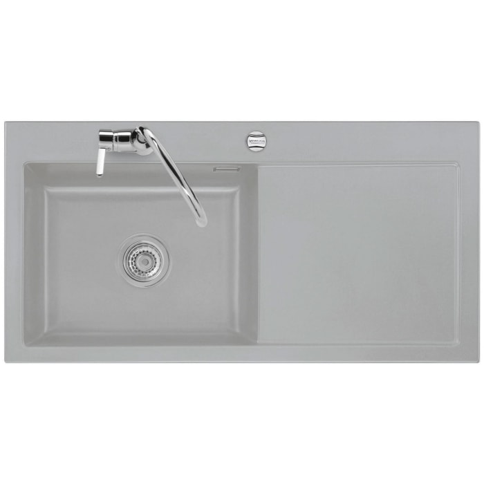 Systemceram Keradomo Mera 100 SL Einbauspüle links mit Excenterbetätigung, inkl. Armaturbohrung