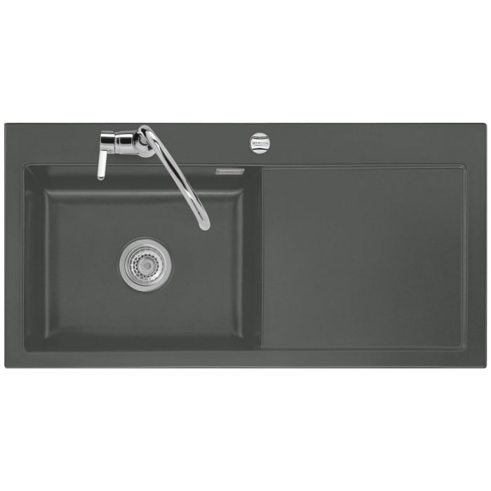 Systemceram Keradomo Mera 100 SL Einbauspüle links mit Excenterbetätigung, inkl. Armaturbohrung