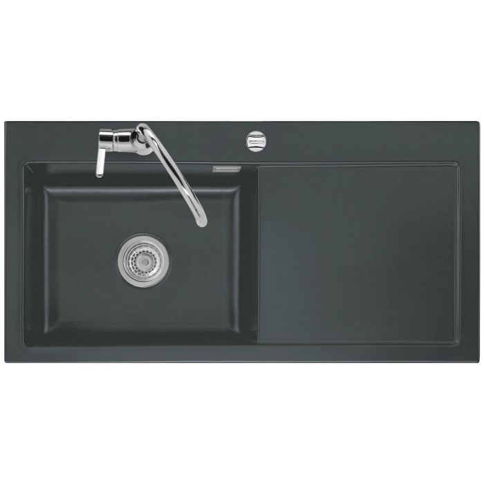 Systemceram Keradomo Mera 100 SL Einbauspüle links mit Excenterbetätigung, inkl. Armaturbohrung