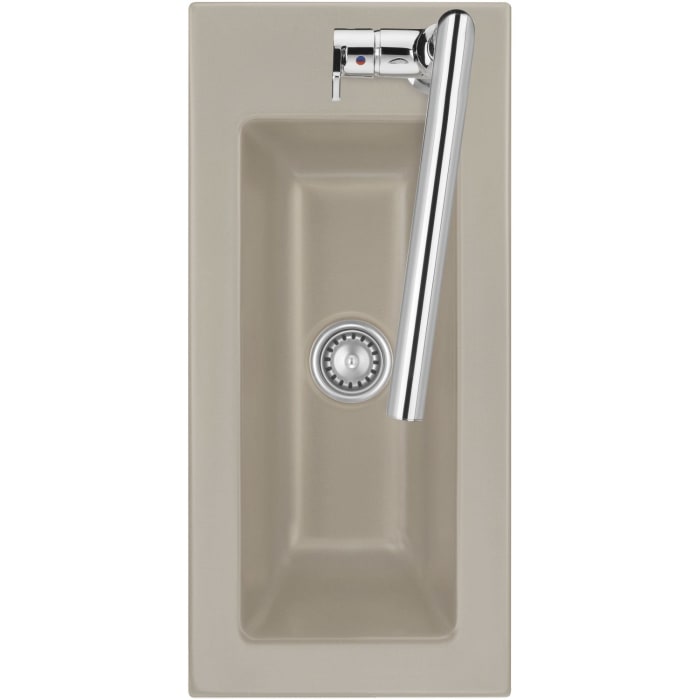 Systemceram Keradomo Mera 24 Einbauspüle mit Handbetätigung, ohne Hahnlochbohrung