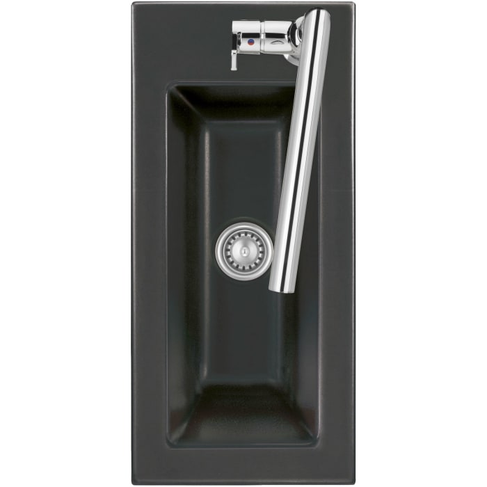 Systemceram Keradomo Mera 24 Einbauspüle mit Handbetätigung, ohne Hahnlochbohrung