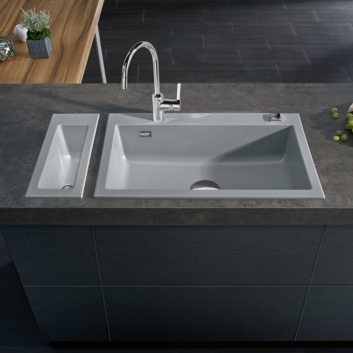 Systemceram Keradomo Mera 24 Einbauspüle mit Handbetätigung, ohne Hahnlochbohrung