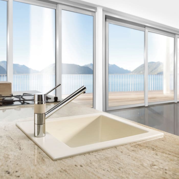 Systemceram Keradomo Mera 39 Einbauspüle mit Handbetätigung, inkl. Armaturbohrung