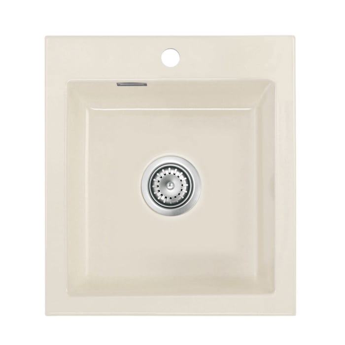 Systemceram Keradomo Mera 46 Einbauspüle mit Handbetätigung, inkl. Armaturbohrung