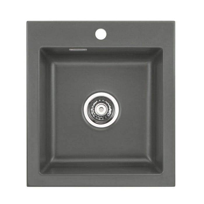 Systemceram Keradomo Mera 46 Einbauspüle mit Handbetätigung, inkl. Armaturbohrung