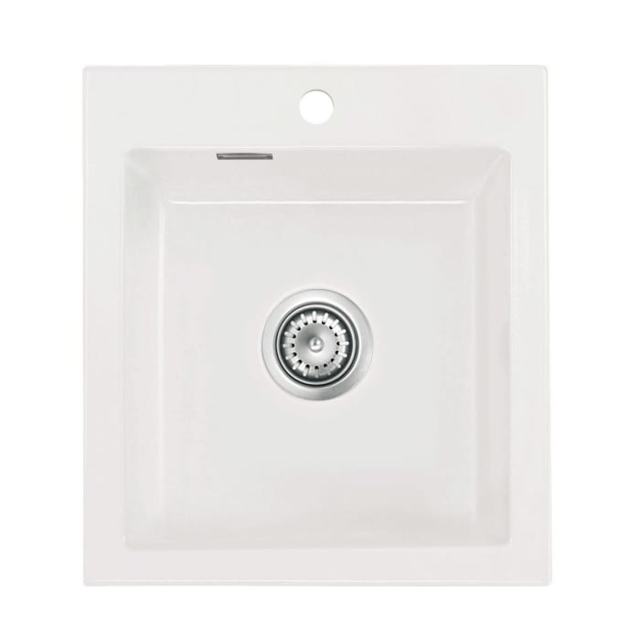 Systemceram Keradomo Mera 46 Einbauspüle mit Excenterbetätigung, inkl. Armaturbohrung