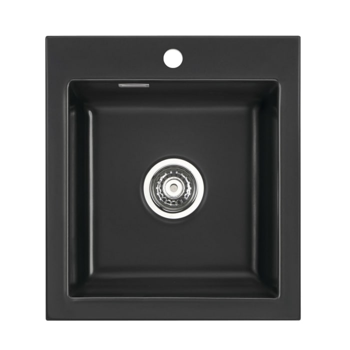 Systemceram Keradomo Mera 46 Einbauspüle mit Excenterbetätigung, inkl. Armaturbohrung