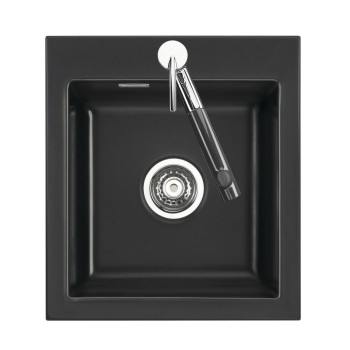 Systemceram Keradomo Mera 46 Einbauspüle mit Handbetätigung, inkl. Armaturbohrung