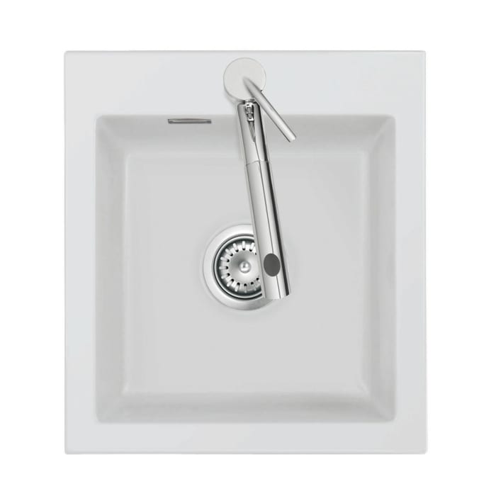 Systemceram Keradomo Mera 46 Einbauspüle mit Handbetätigung, inkl. Armaturbohrung