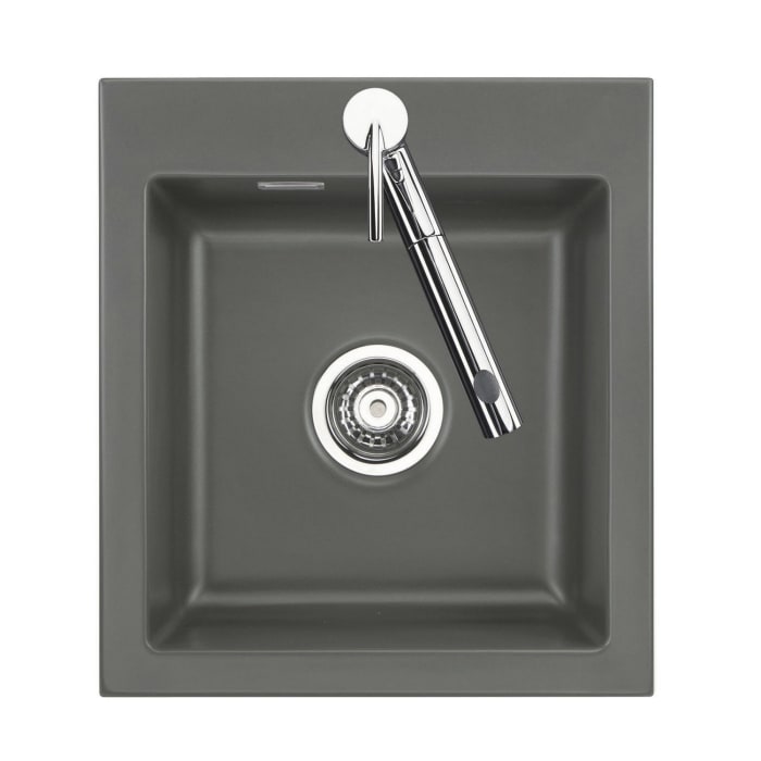 Systemceram Keradomo Mera 46 Einbauspüle mit Handbetätigung, inkl. Armaturbohrung