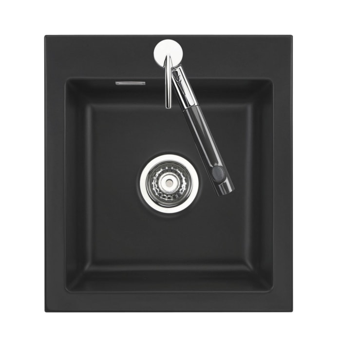 Systemceram Keradomo Mera 46 Einbauspüle mit Handbetätigung, inkl. Armaturbohrung