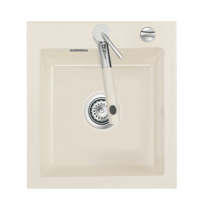 Systemceram Keradomo Mera 46 Einbauspüle mit Excenterbetätigung, inkl. Armaturbohrung