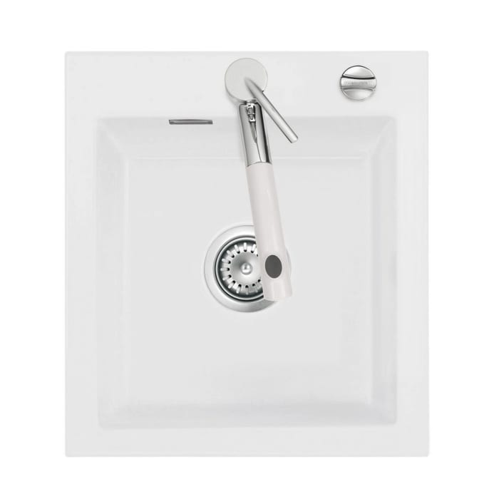 Systemceram Keradomo Mera 46 Einbauspüle mit Excenterbetätigung, inkl. Armaturbohrung