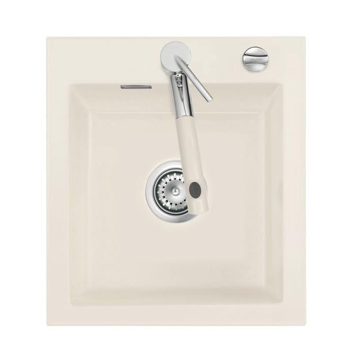 Systemceram Keradomo Mera 46 Einbauspüle mit Excenterbetätigung, inkl. Armaturbohrung