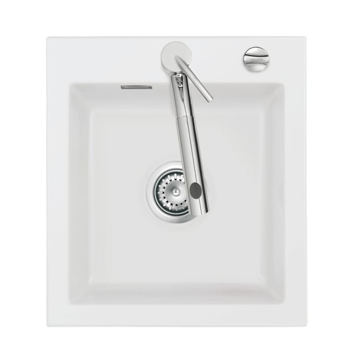 Systemceram Keradomo Mera 46 Einbauspüle mit Excenterbetätigung, inkl. Armaturbohrung