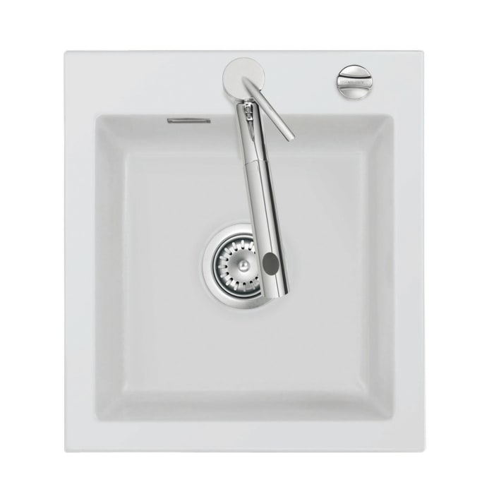 Systemceram Keradomo Mera 46 Einbauspüle mit Excenterbetätigung, inkl. Armaturbohrung