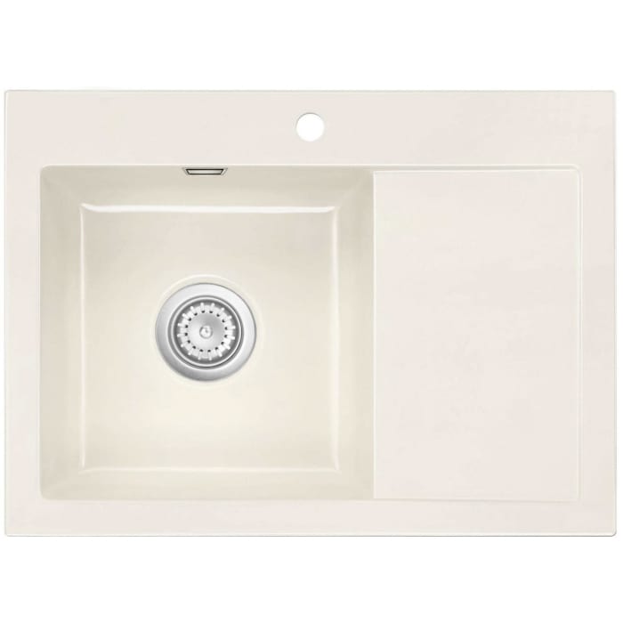 Systemceram Keradomo Mera 70 Einbauspüle links mit Excenterbetätigung, inkl. Armaturbohrung