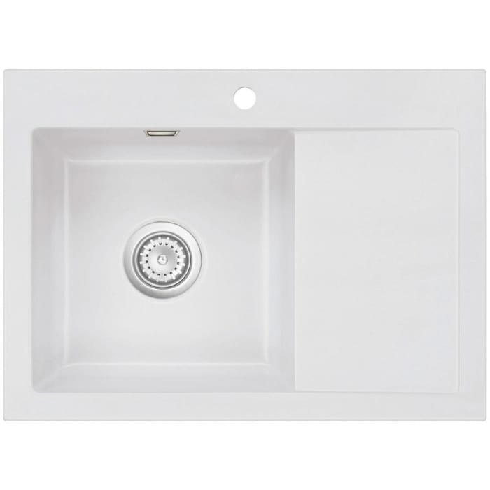 Systemceram Keradomo Mera 70 Einbauspüle links mit Excenterbetätigung, inkl. Armaturbohrung